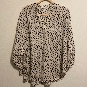Leopard Print 3/4 Sleeve Blouse
